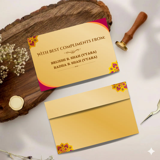 Personalized Customized Simple & Elegant Theme Designer Pocket Shagun Cover