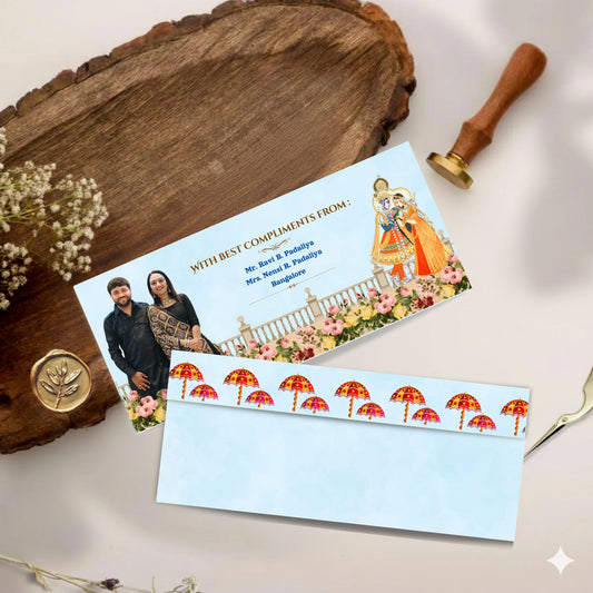 Personalized Customized Floral Yamunaji Theme Designer Shagun Cover