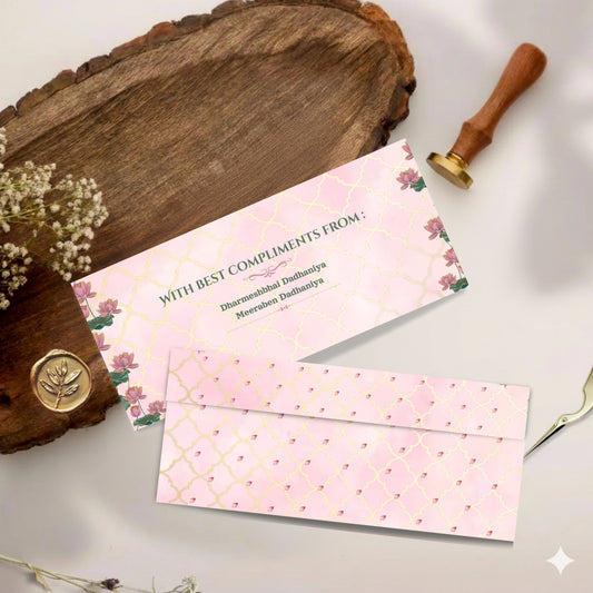 Pink Elegant Shagun Cover β Luxury Wedding Money Envelope for Shadi & Festive Gifting