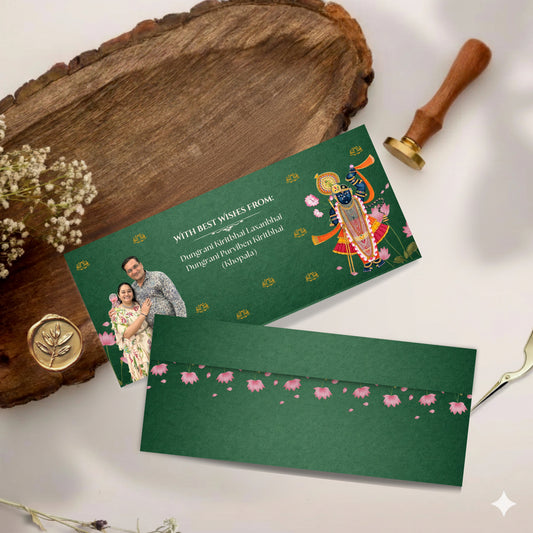 Personalized Customized Royal Shreenathji Theme Designer Shagun Cover