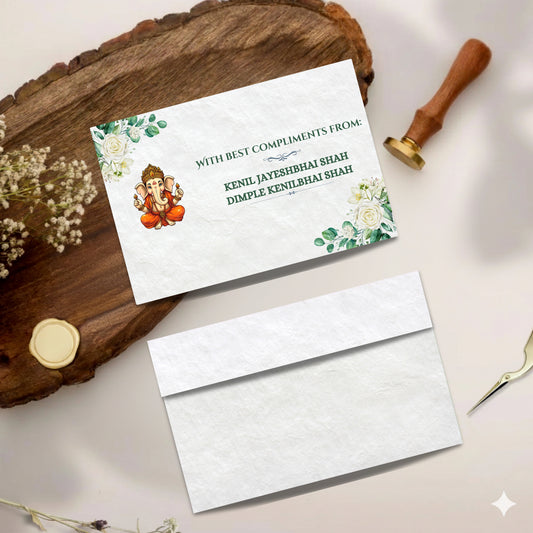 Personalized Customized Ganeshji Theme Designer Pocket Shagun Cover