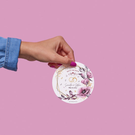 Floral Elegant Sticker Design | Luxury Botanical Custom Logo Sticker | Wedding Favor & Boutique Packaging Label