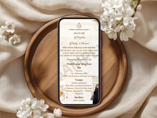 Simple and Elegant Baby Shower Card Design | Stylish Invitation