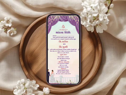 Royal Elegant Chandla Vidhi Card – Luxury Ceremony Invitation
