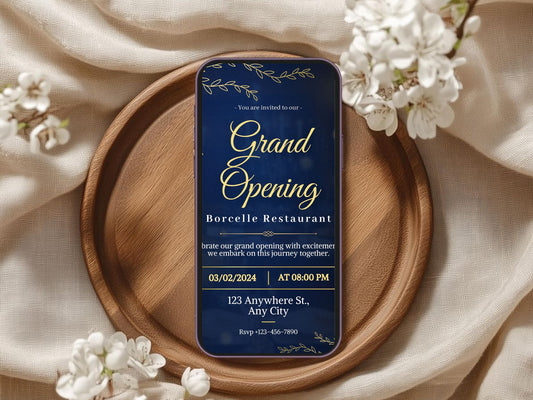 New Creative Grand Opening Card Template | Modern Artistic Business Launch Invitation | Printable & Editable Design