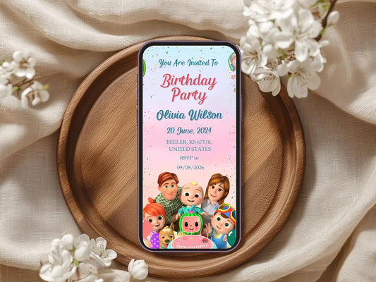 Cute Baby Theme Birthday Invitation - Digital Invitation Card