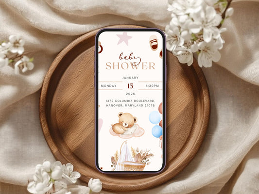 Cute Baby Bear Baby Shower Card – Adorable Teddy Bear Greeting Card