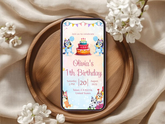 Cartoon Birthday Invitation Card Design for Kids