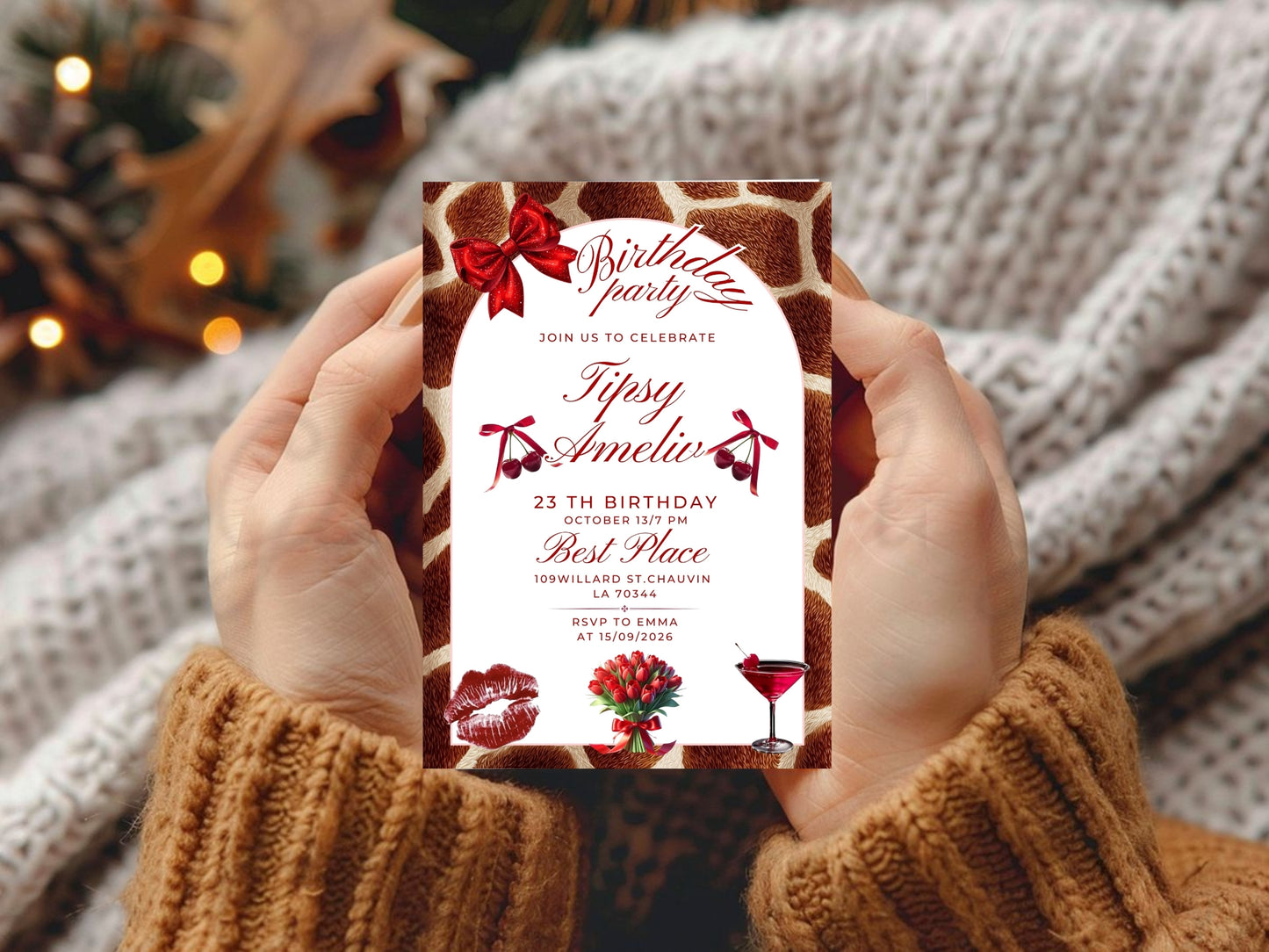 Red Theme Birthday Invitation Card – Bold & Elegant Party Invite