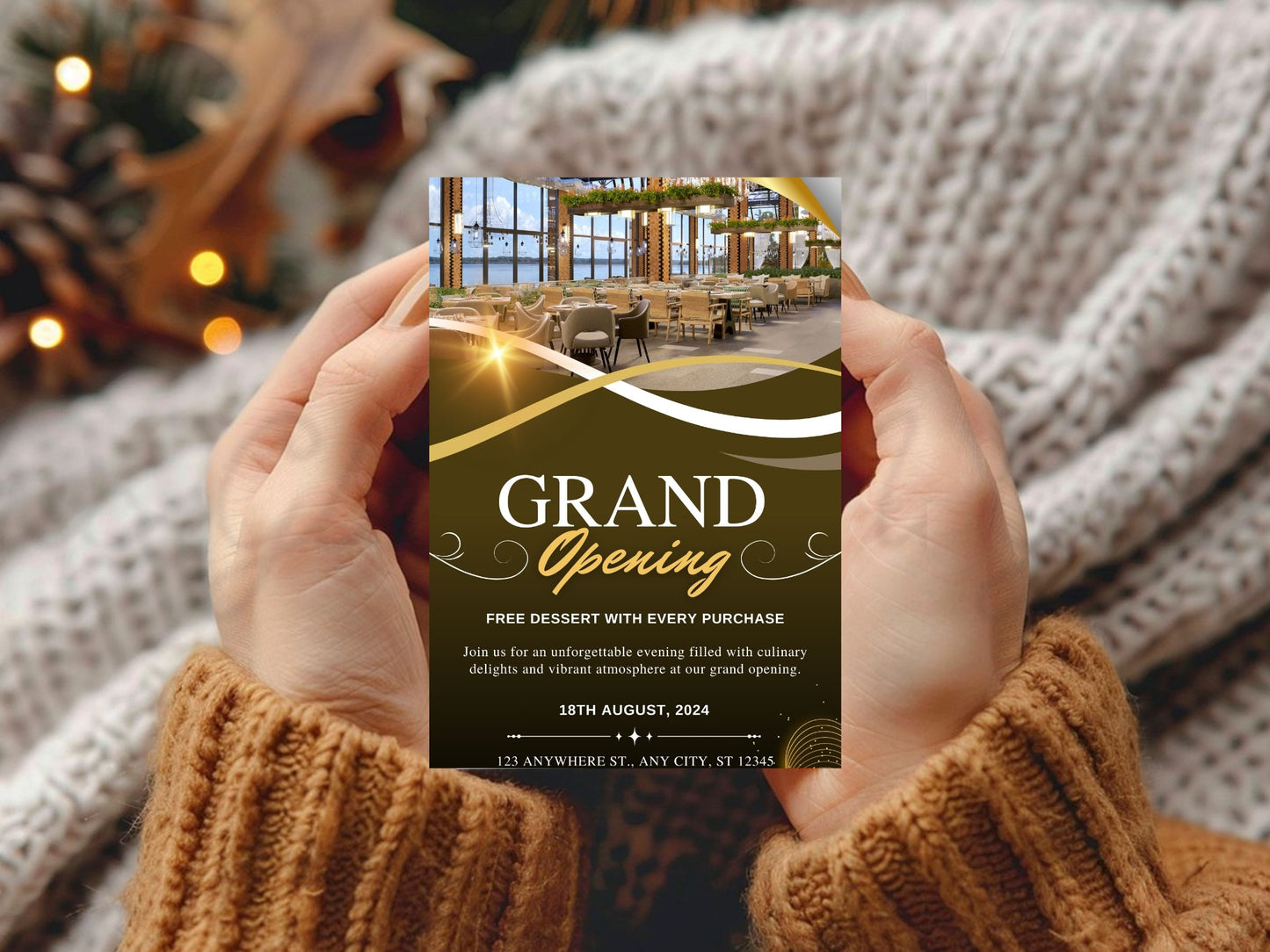 Classic Grand Opening Card Template | Timeless Elegant Business Launch Invitation | Printable & Editable Design
