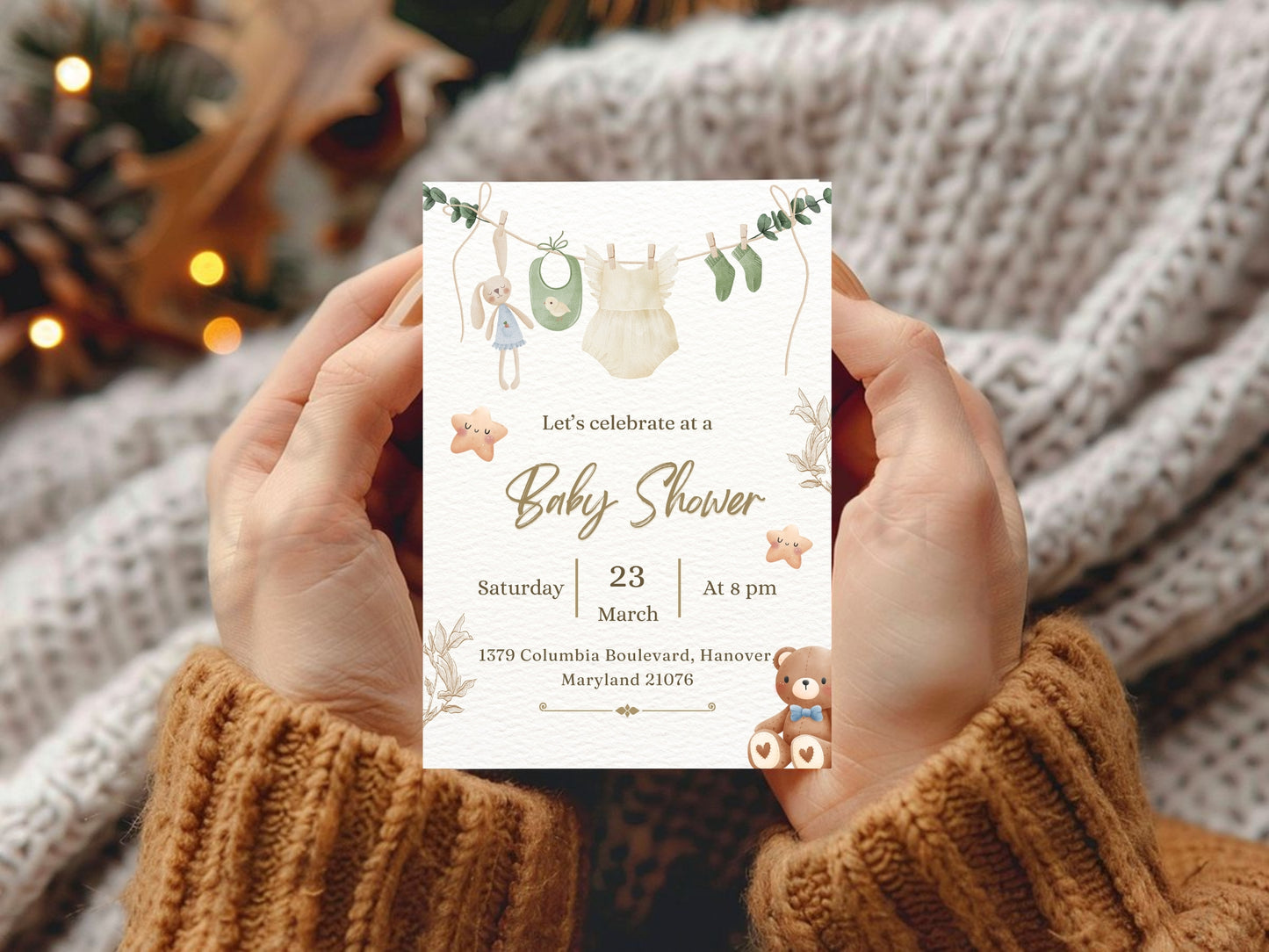 Simple & Elegant Pink Baby Shower Card – Classic Baby Girl Greeting Card