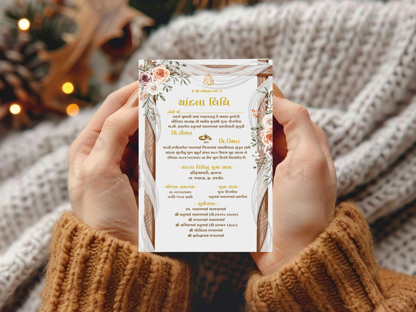 Elegant Minimal Theme Chandla Vidhi Card Design in English | Simple & Premium Wedding Invitation