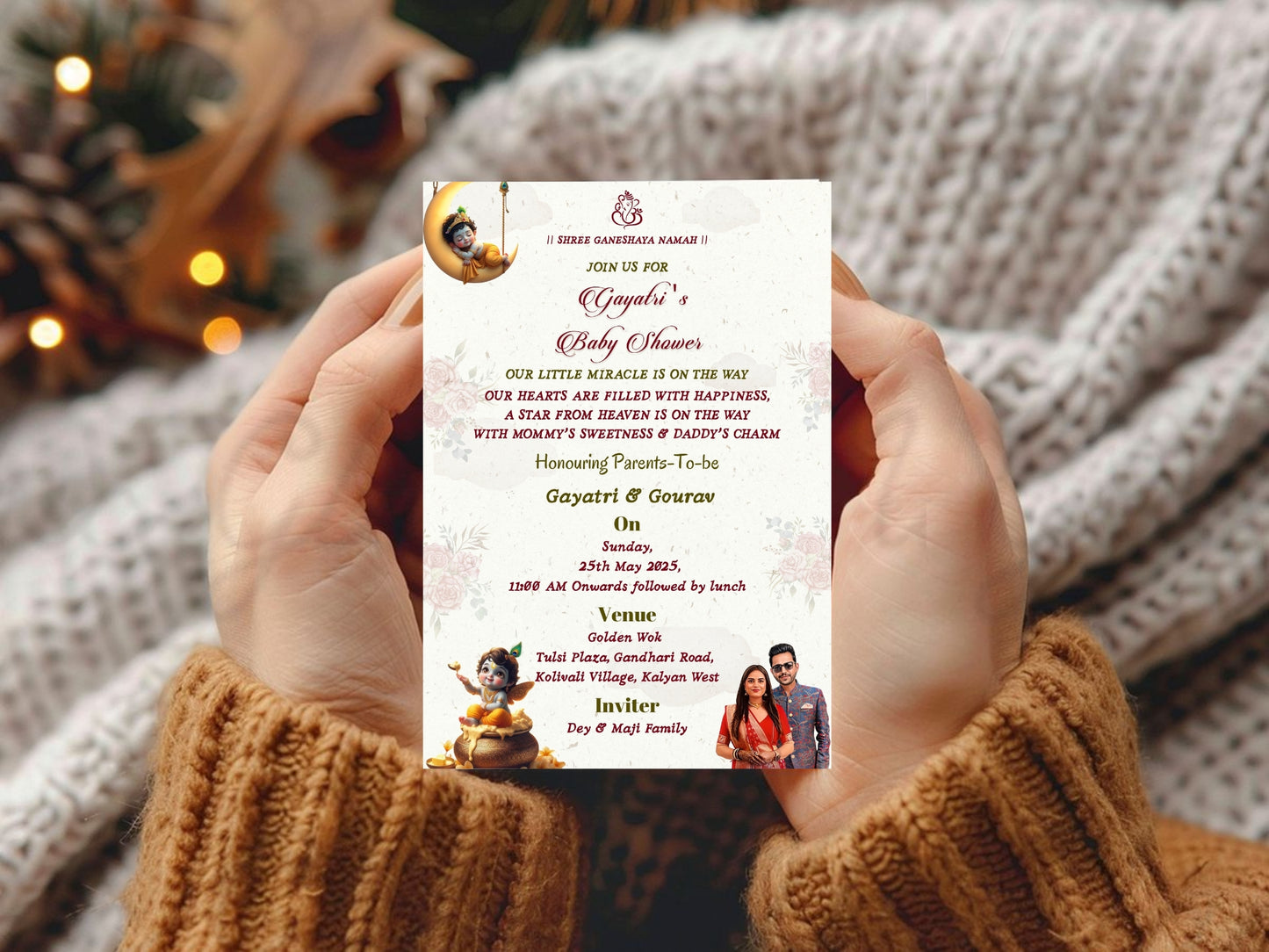 Simple Elegant Baby Shower Card Design | Stylish & Minimal Invitation