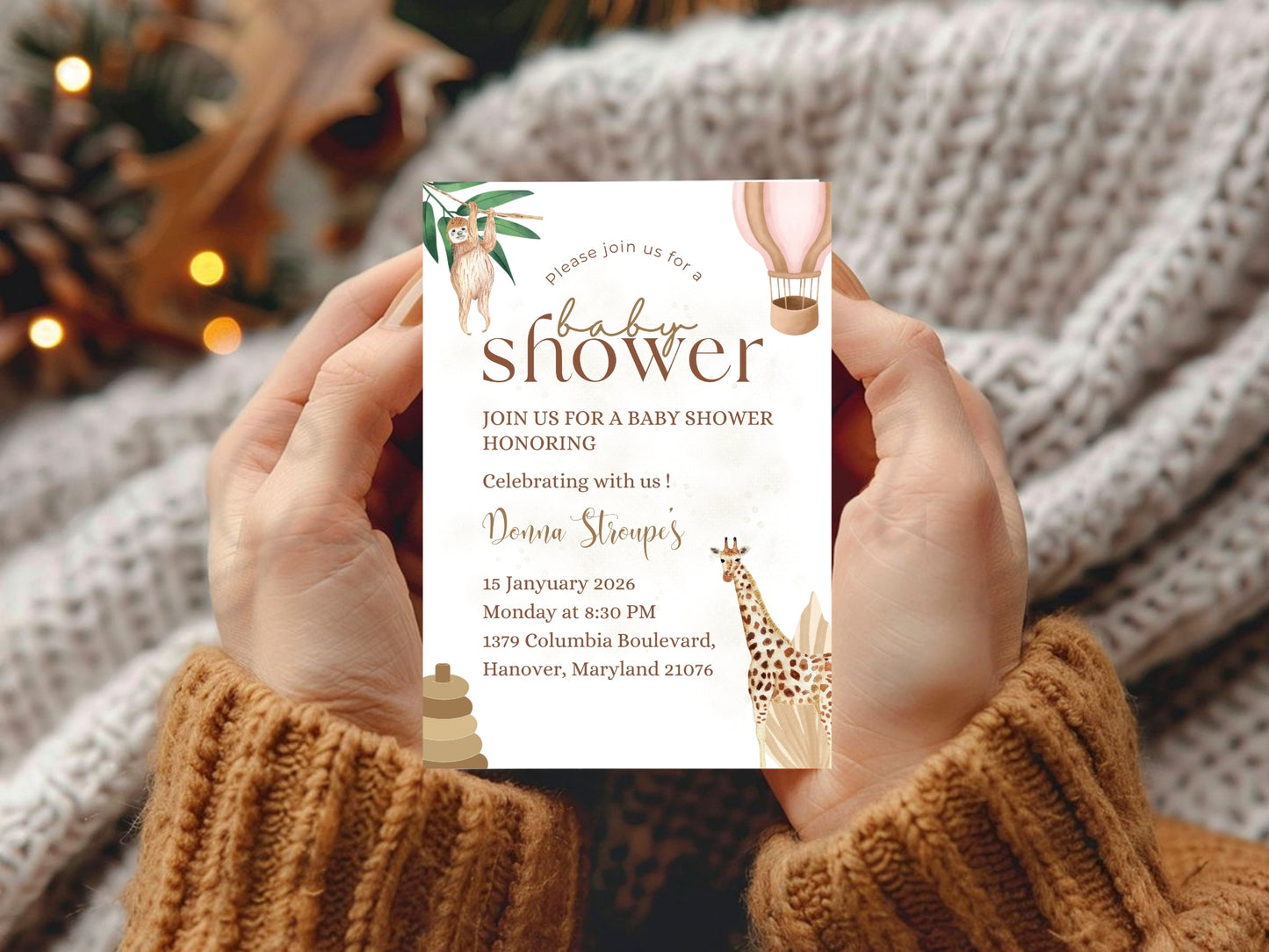 Simple & Elegant Invitation Card Template | Minimal Modern Editable Invite | Instant Download Printable Design