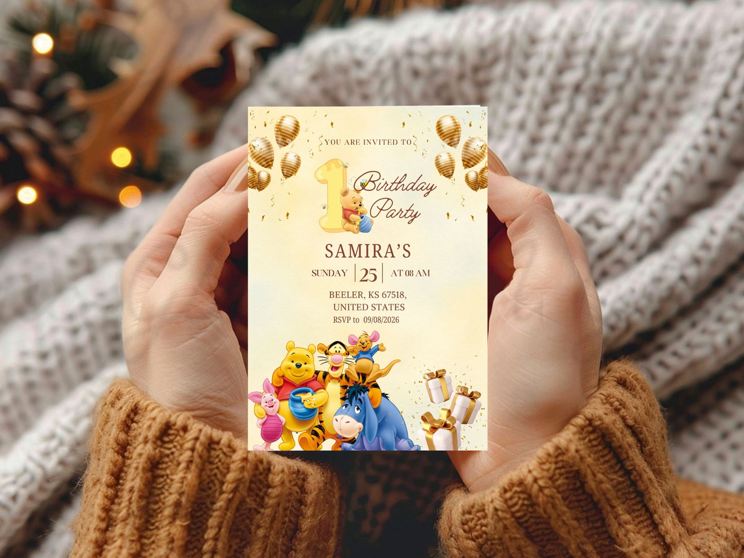 Cartoon Theme Birthday Invitation Card - Kids Birthday Party Invite