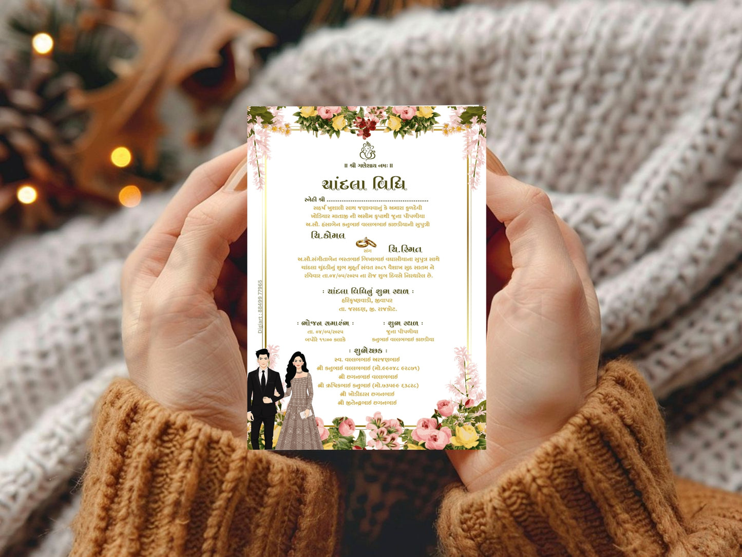 Floral Elegant Invitation Template – Luxury Ring Ceremony Design