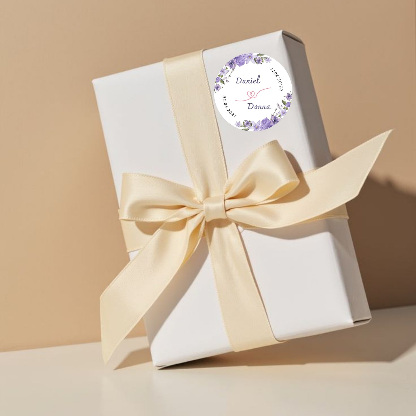 Simple Floral Sticker Design | Minimal Botanical Logo Sticker | Wedding Favor & Small Business Packaging Label