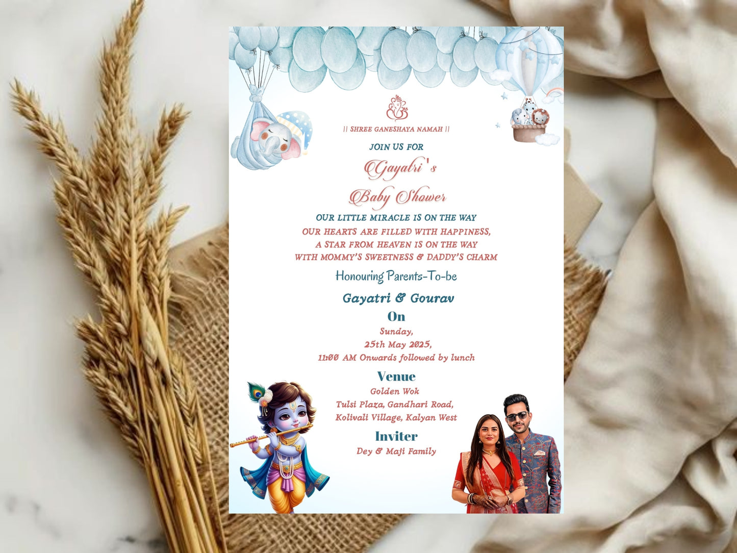 Cute Baby Shower Invitation Card Design | Adorable & Elegant Invite