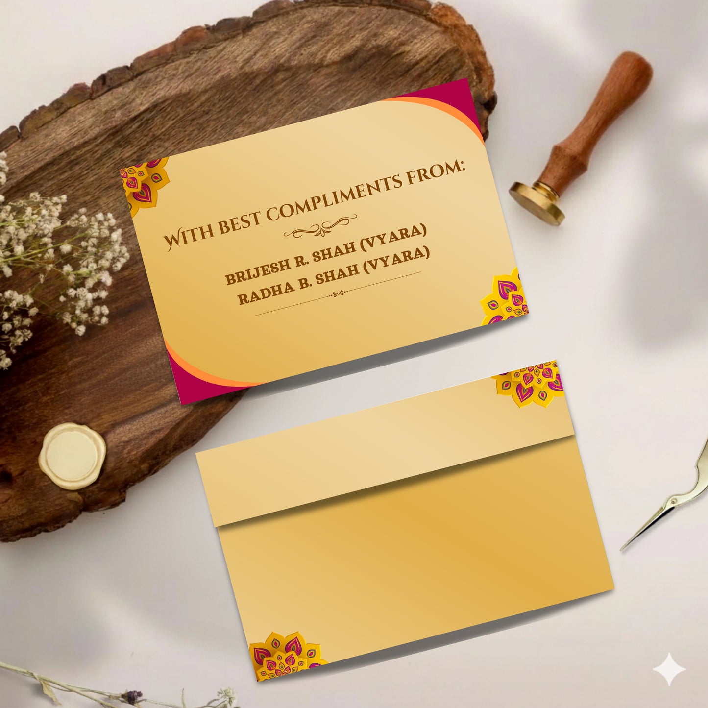 Personalized Customized Simple & Elegant Theme Designer Pocket Shagun Cover