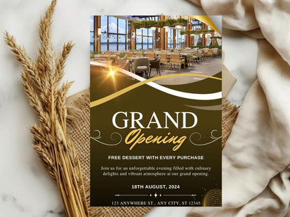 Classic Grand Opening Card Template | Timeless Elegant Business Launch Invitation | Printable & Editable Design