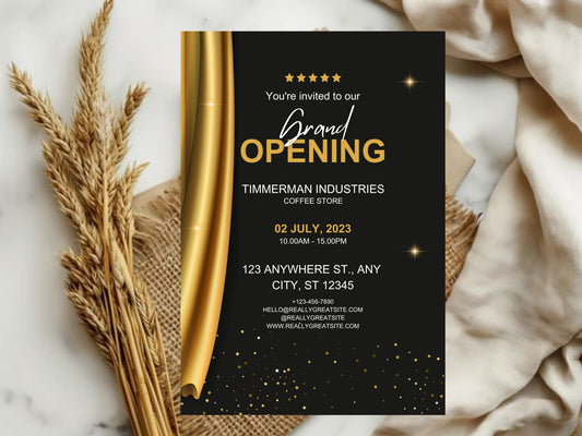 Minimal Elegant Grand Opening Card Template | Modern Clean Luxury Business Launch Invitation | Printable & Editable Design