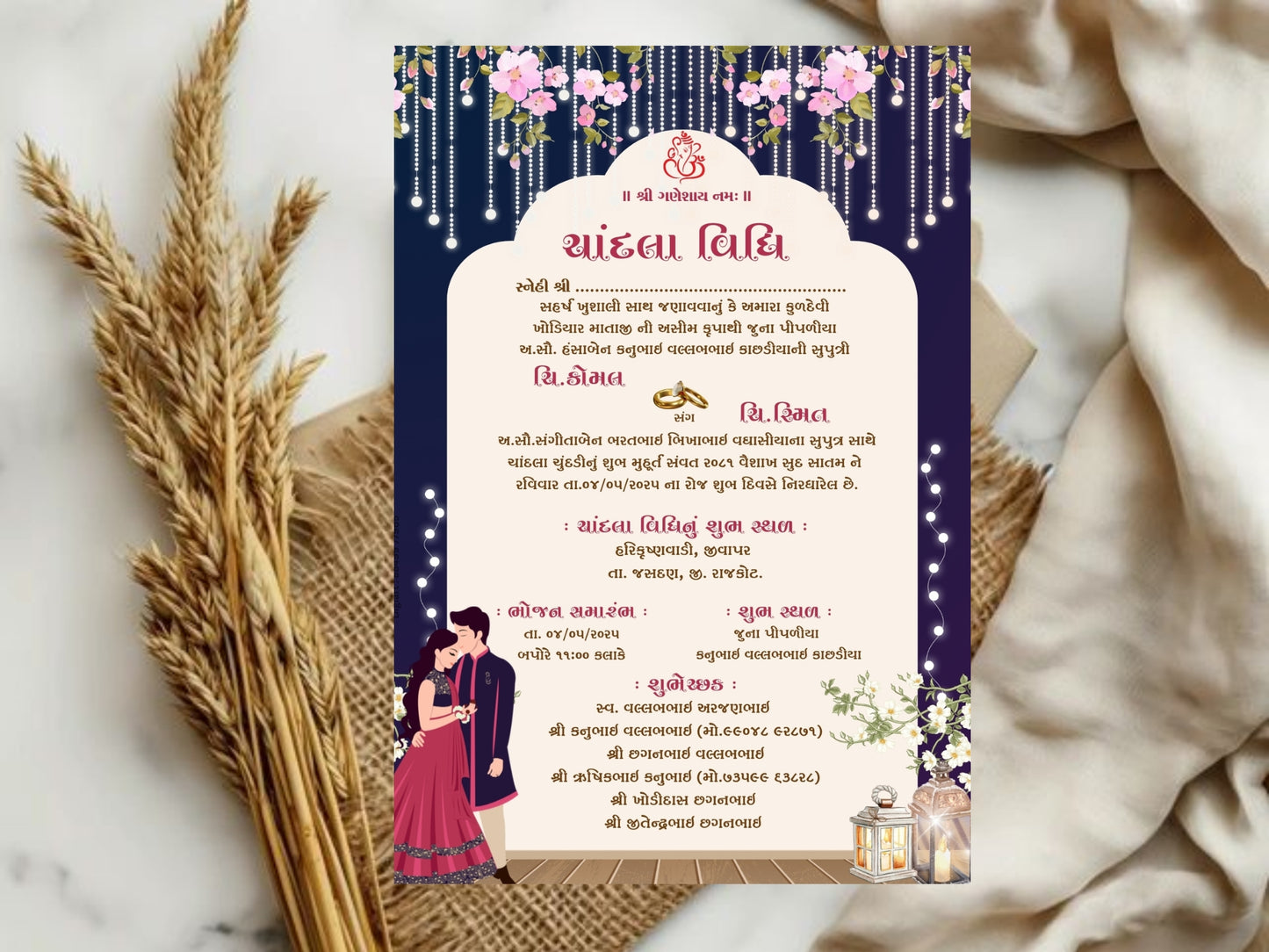 Royal Premium Chandla Vidhi Card – Luxury Ceremony Invitation