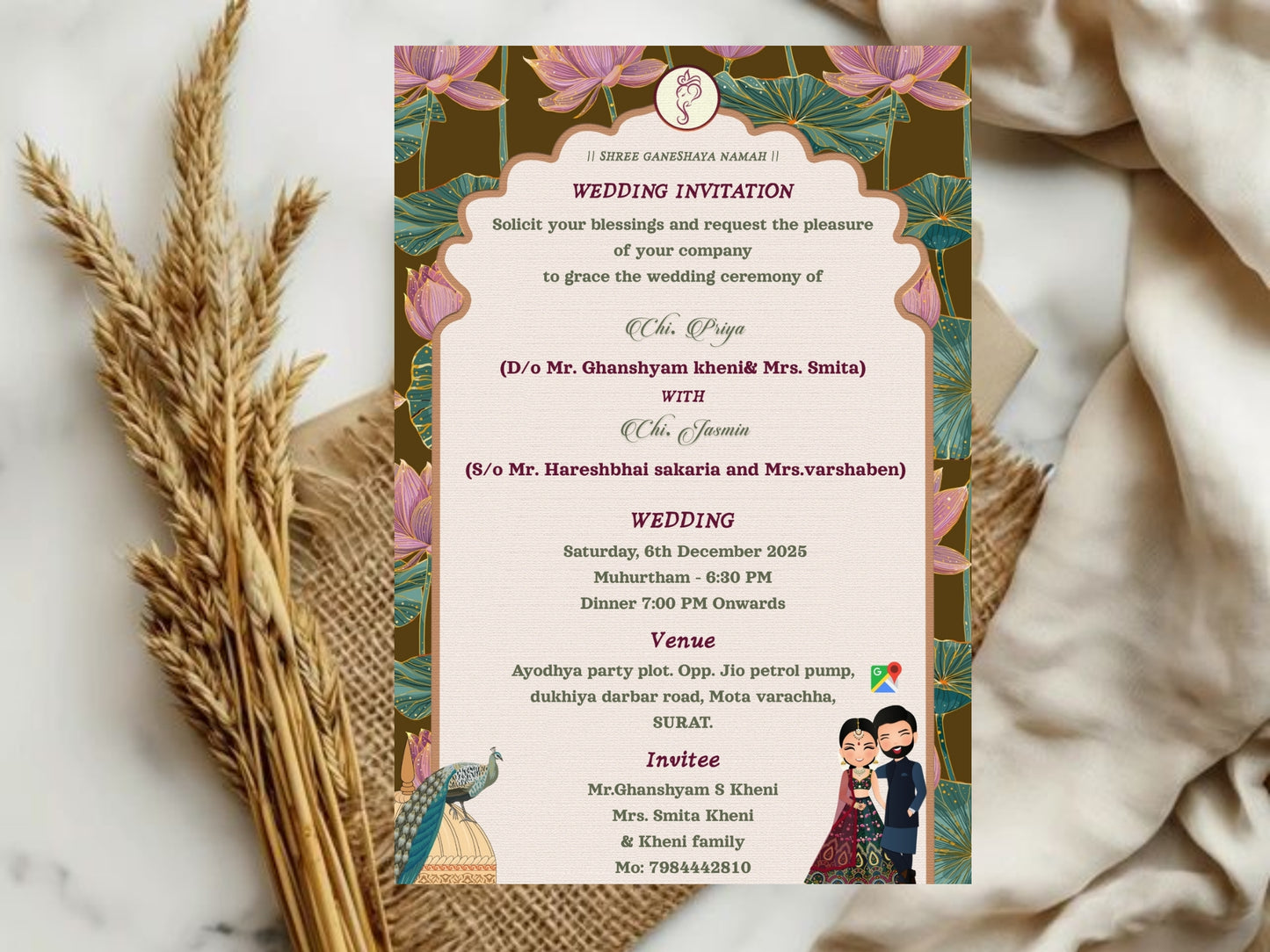 Royal Elegant Theme Baby Shower Card Invitation Design | Luxury Invite