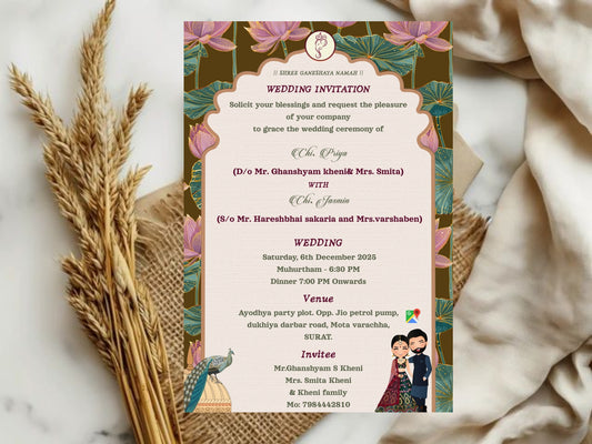 Royal Elegant Theme Baby Shower Card Invitation Design | Luxury Invite