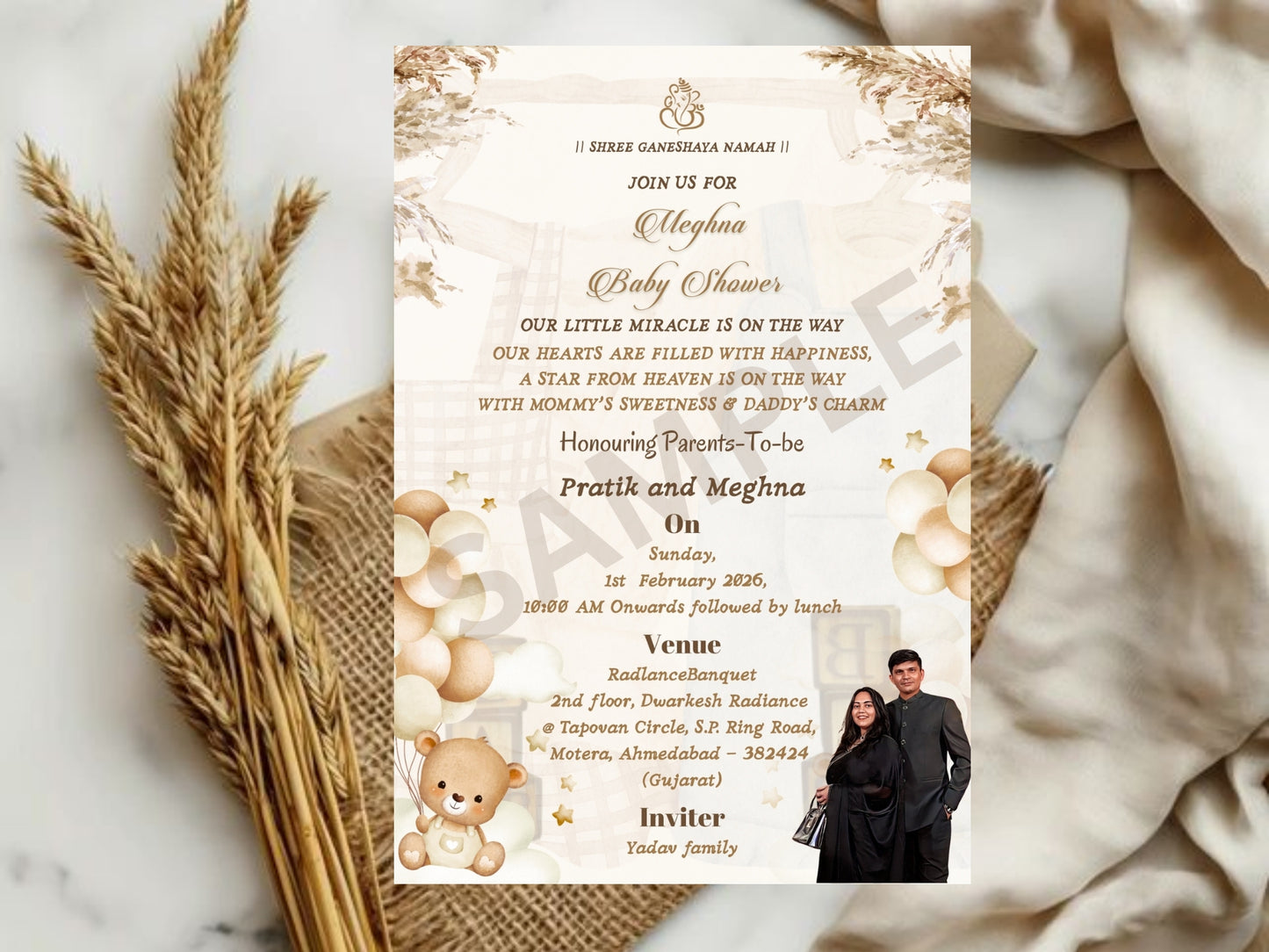 Simple and Elegant Baby Shower Card Design | Stylish Invitation