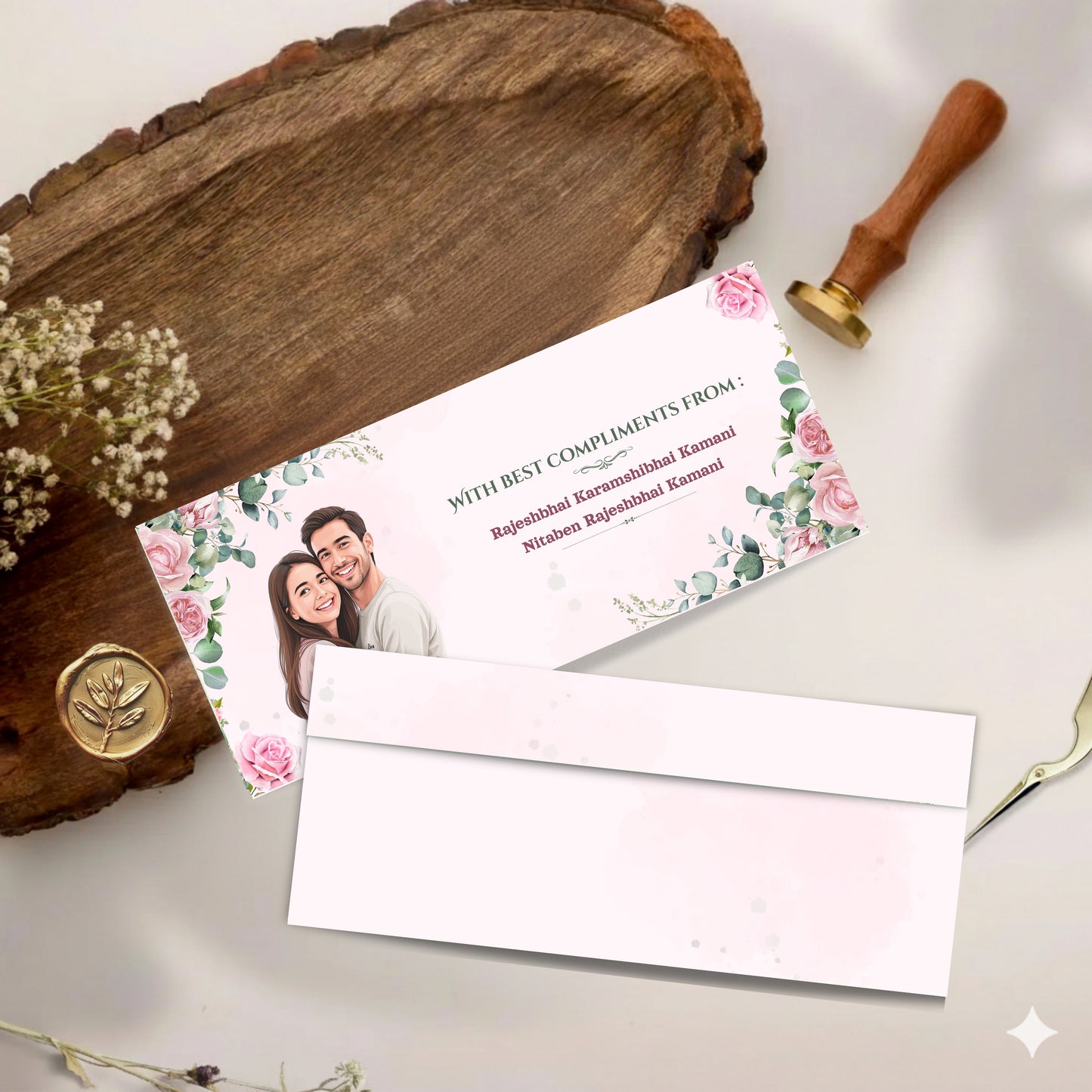 Personalized Customized Floral Theme Designer Shagun Cover