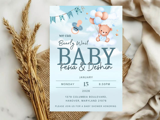 Minimal Theme Digital Invitation Card | Elegant Modern Editable Invite