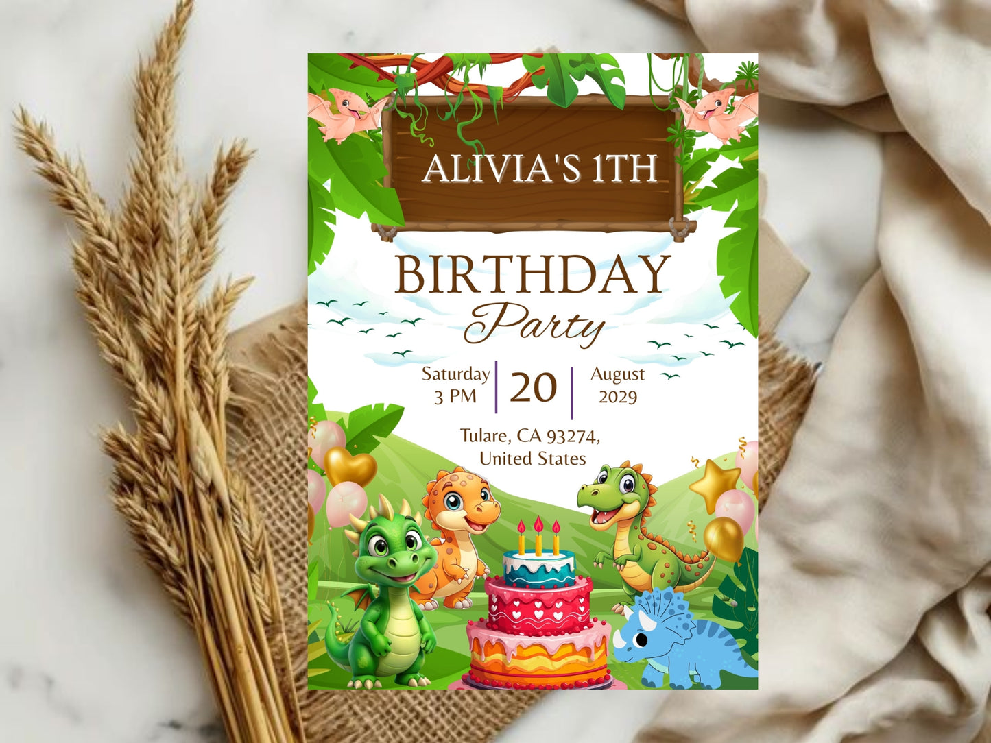 Jungle Theme Birthday Invitation Card – Cute & Fun Animal Party Invite