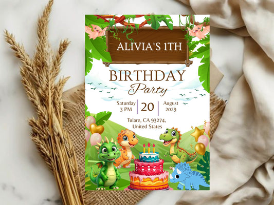 Jungle Theme Birthday Invitation Card – Cute & Fun Animal Party Invite