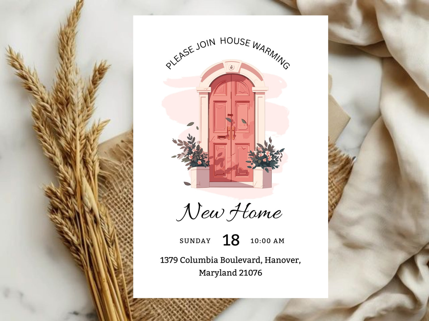 Simple Elegant Housewarming Card – Modern New Home Invitation – Printable Template