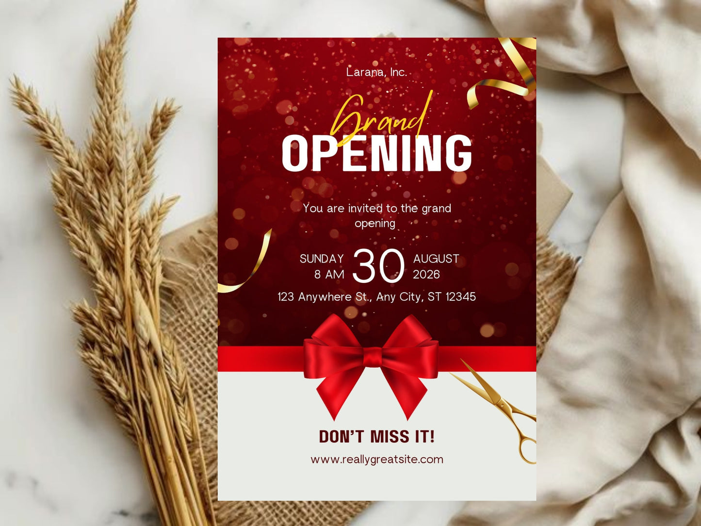 Creative Theme Grand Opening Card Design Template | Modern Artistic Business Launch Invitation | Printable & Editable Card
