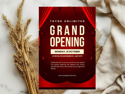 Minimal Elegant Grand Opening Card Template | Modern Luxury Business Launch Invitation | Clean Printable & Editable Design