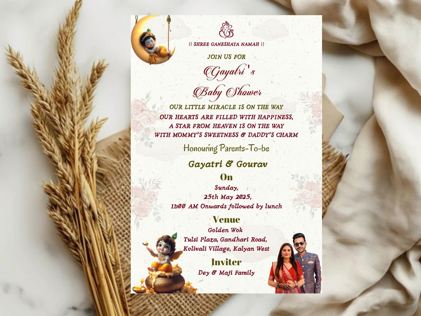 Simple Elegant Baby Shower Card Design | Stylish & Minimal Invitation