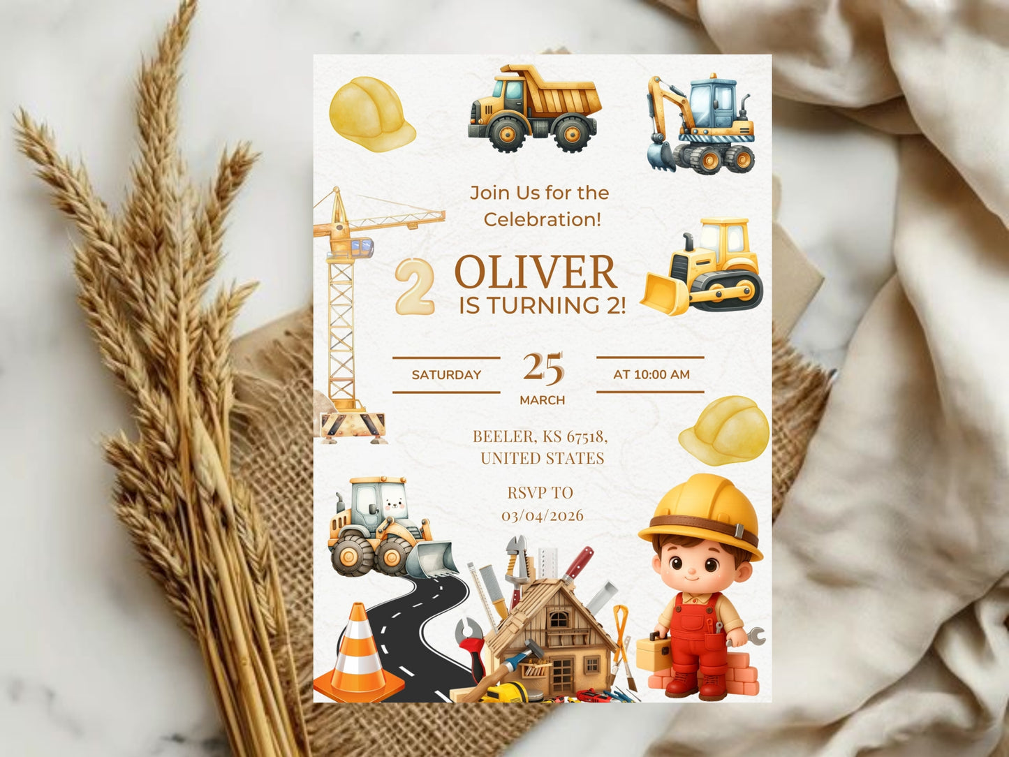 Architecture Theme Birthday Invitation Card – Creative & Stylish Party Invite