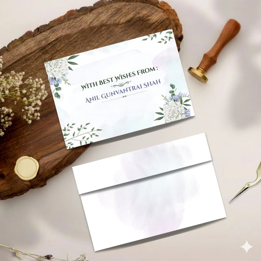 Personalized Customized Simple & Floral Theme Designer Pocket Shagun Cover