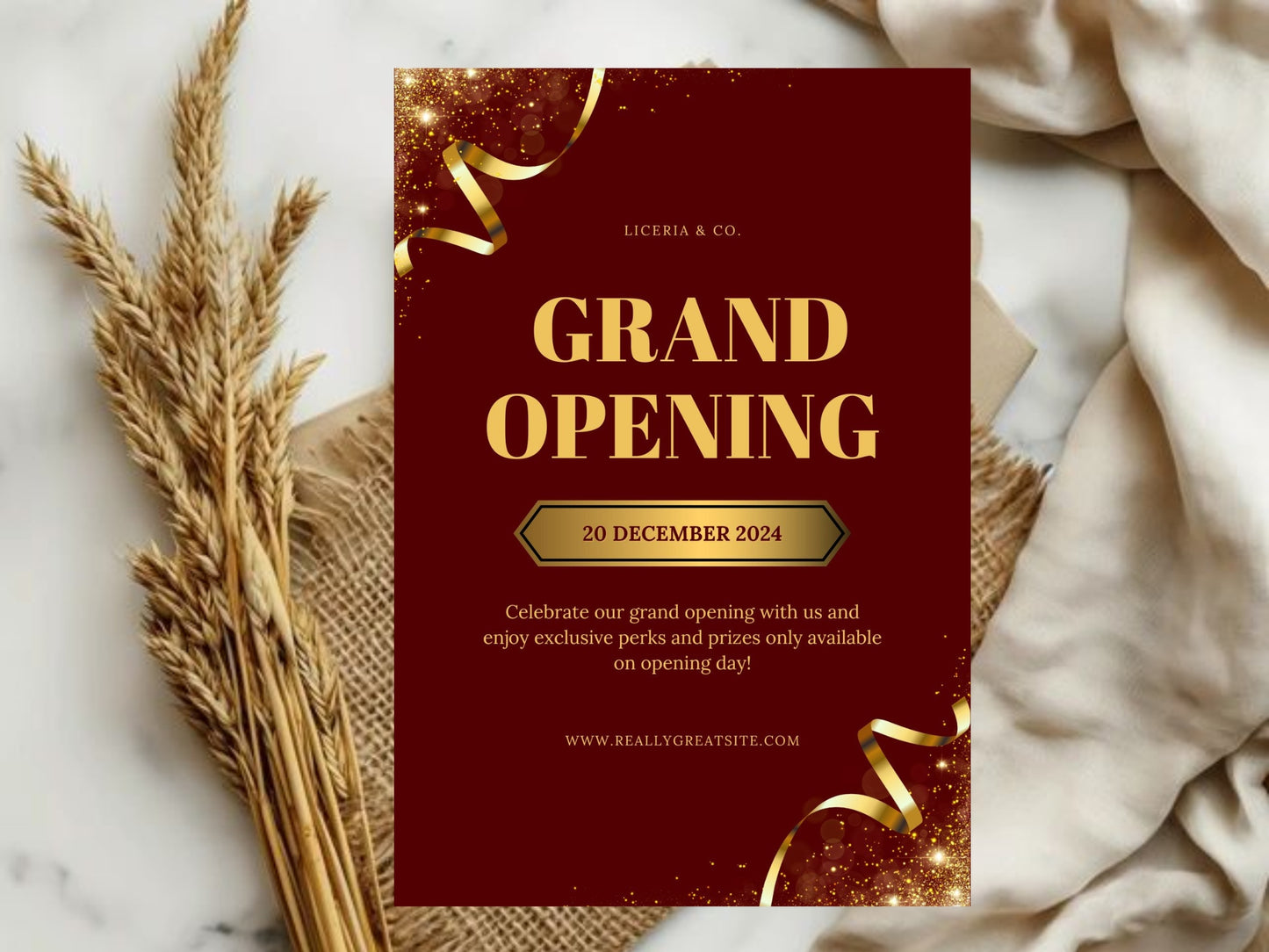 Elegant Minimal Grand Opening Card Template | Modern Luxury Business Launch Invitation | Printable & Editable Design