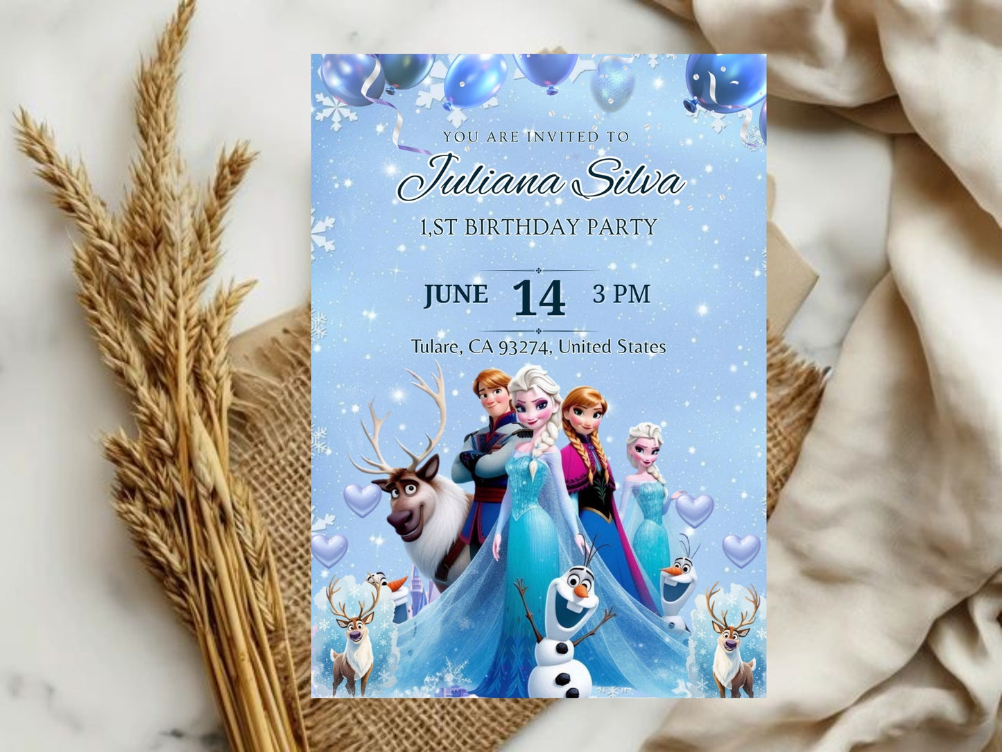 Cinderella Theme Birthday Invitation Card – Editable Printable Princess Party Invite – Magical Birthday Invitation