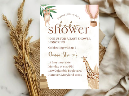 Simple & Elegant Invitation Card Template | Minimal Modern Editable Invite | Instant Download Printable Design