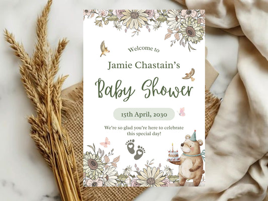 Floral Invitation Template | Elegant Editable Flower Theme Invite | Instant Download Printable Card