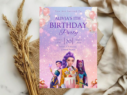 Enemy Doll Theme Birthday Invitation Card – Spooky & Fun Party Invite