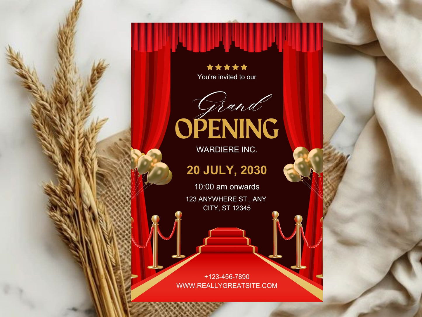 Elegant Creative Grand Opening Card Template | Modern Artistic Business Launch Invitation | Printable & Editable Design