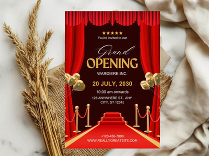 Elegant Creative Grand Opening Card Template | Modern Artistic Business Launch Invitation | Printable & Editable Design
