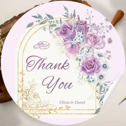Royal Floral Theme Sticker Design | Luxury Gold Botanical Logo Sticker | Premium Wedding Favor & Business Packaging Label