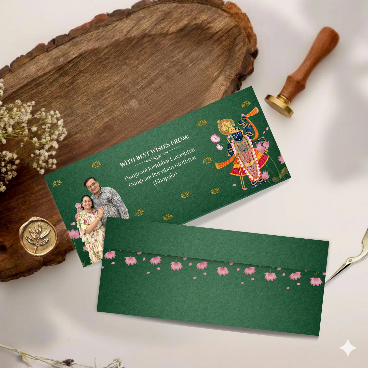 Personalized Customized Royal Shreenathji Theme Designer Shagun Cover