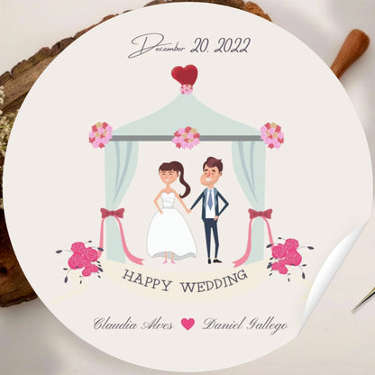 Elegant Creative Wedding Sticker Design | Luxury Custom Wedding Logo Sticker | Bridal Favor & Premium Packaging Label