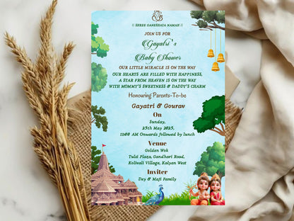 Simple Elegant Baby Shower Invitation – Minimal Chic Baby Shower Card – Printable Template